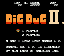 Dig Dug II title screenshot